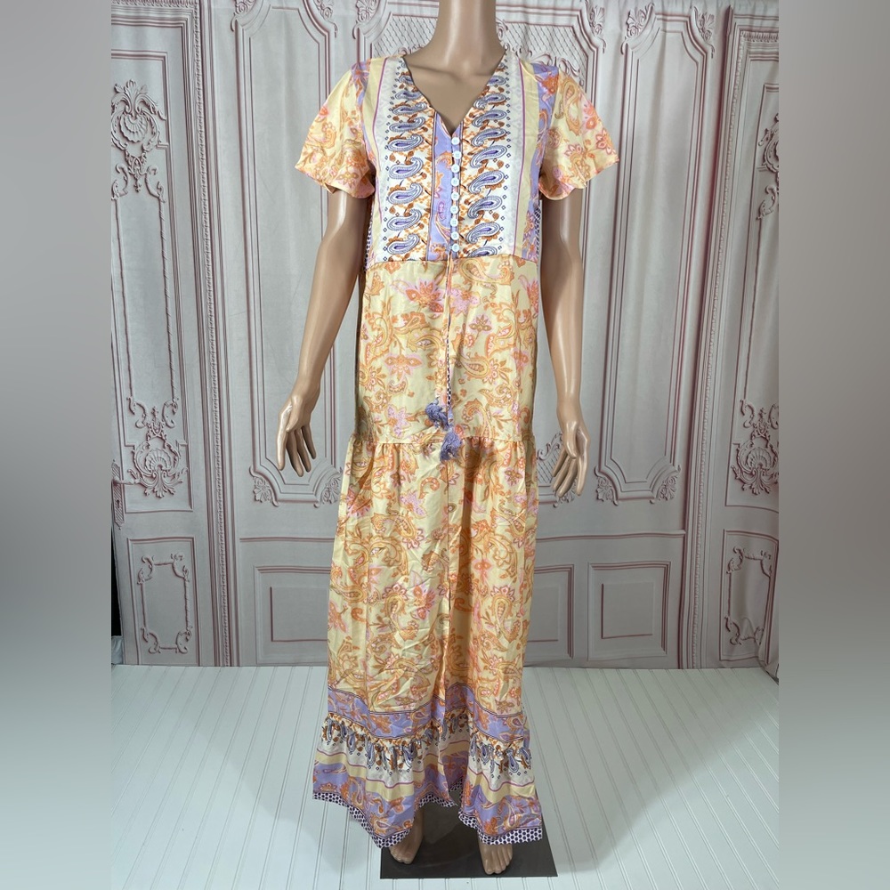 Boho Maxi Summer Dress Size Small indian style Cocktail Dress NEW 2023